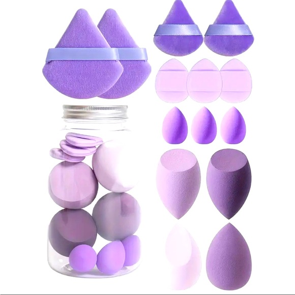 makeup-beauty-blenders-and-puffs-15-pc-bundle-in-a-jar-poshmark